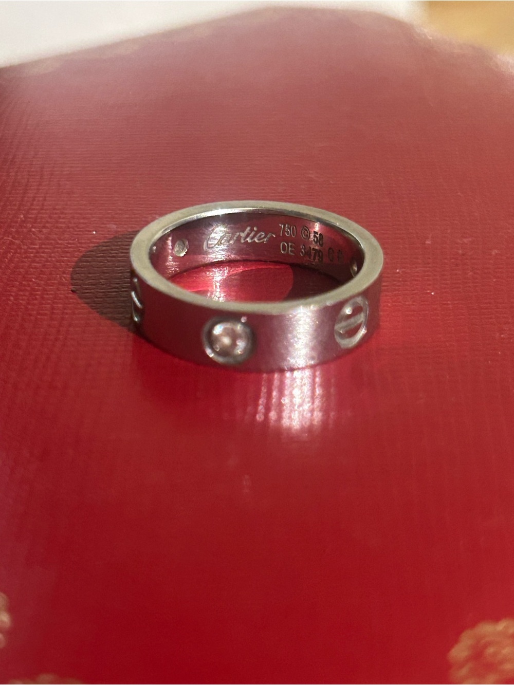 Cartier Silver White Gold Diamond Love Ring - Silver